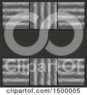 Clipart Of A Background Of Metal Plaques And Perforations Royalty Free Illustration by KJ Pargeter