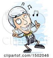 Poster, Art Print Of White Senior Female Track And Field Athlete Doing A Happy Dance