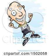 Poster, Art Print Of Jumping White Senior Male Track And Field Athlete