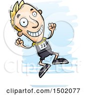 Poster, Art Print Of Jumping White Male Track And Field Athlete