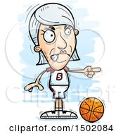 Poster, Art Print Of Mad Pointing White Senior Female Basketball Player