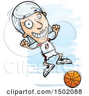 Poster, Art Print Of Jumping White Senior Female Basketball Player