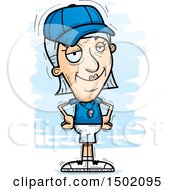 Clipart Of A Confident White Senior Female Coach Royalty Free Vector Illustration