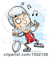 Poster, Art Print Of White Senior Female Rugby Player Doing A Happy Dance
