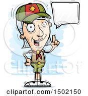 Clipart Of A Talking White Senior Female Scout Royalty Free Vector Illustration