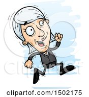 Clipart Of A Running Caucasian Senior Business Woman Royalty Free Vector Illustration