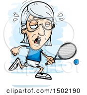 Poster, Art Print Of Tired Caucasian Senior Woman Racquetball Player