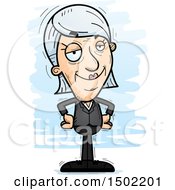 Clipart Of A Confident Caucasian Senior Business Woman Royalty Free Vector Illustration