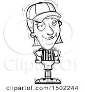 Clipart Of A Black And White Confident Senior Female Referee Royalty Free Vector Illustration