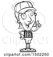 Clipart Of A Black And White Senior Female Referee Holding Up A Finger Royalty Free Vector Illustration