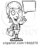 Clipart Of A Black And White Talking Senior Female College Student Royalty Free Vector Illustration