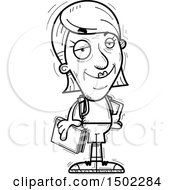 Clipart Of A Black And White Confident Senior Female Community College Student Royalty Free Vector Illustration