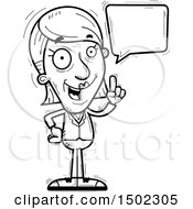 Clipart Of A Black And White Talking Senior Business Woman Royalty Free Vector Illustration
