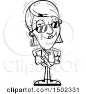 Clipart Of A Black And White Confident Senior Woman Secret Service Agent Royalty Free Vector Illustration