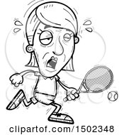 Poster, Art Print Of Black And White Tired Senior Woman Tennis Player