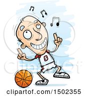 Poster, Art Print Of Clipart Of A  White Senior Male Basketball Player Doing A Happy Dance Royalty Free Vector Illustration
