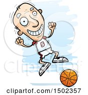 Poster, Art Print Of Jumping White Senior Male Basketball Player