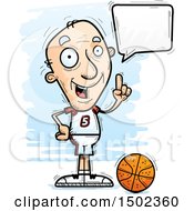 Clipart Of A Talking White Senior Male Basketball Player Royalty Free Vector Illustration