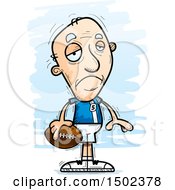 Clipart Of A Sad White Senior Male Football Player Royalty Free Vector Illustration