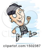 Clipart Of A Running White Senior Male Referee Royalty Free Vector Illustration