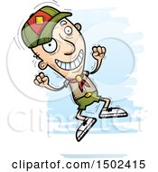 Poster, Art Print Of Jumping White Senior Male Scout