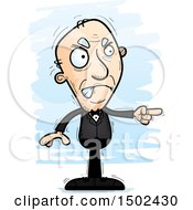 Poster, Art Print Of Mad Pointing Caucasian Senior Man In A Tuxedo