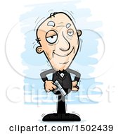 Clipart Of A Confident Caucasian Senior Male Spy Royalty Free Vector Illustration