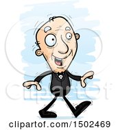 Clipart Of A Walking Caucasian Senior Man In A Tuxedo Royalty Free Vector Illustration