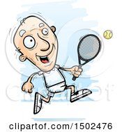 Poster, Art Print Of Running Caucasian Senior Male Tennis Player