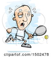 Poster, Art Print Of Running Tired Caucasian Senior Male Tennis Player
