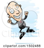 Poster, Art Print Of Jumping Energetic Caucasian Senior Business Man