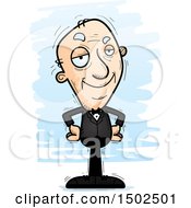 Clipart Of A Confident Caucasian Senior Man In A Tuxedo Royalty Free Vector Illustration