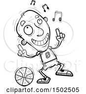 Poster, Art Print Of Clipart Of A  Senior Male Basketball Player Doing A Happy Dance Royalty Free Vector Illustration
