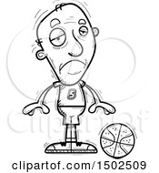 Clipart Of A Sad Senior Male Basketball Player Royalty Free Vector Illustration