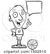 Clipart Of A Talking Senior Male Basketball Player Royalty Free Vector Illustration