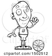 Clipart Of A Waving Senior Male Basketball Player Royalty Free Vector Illustration