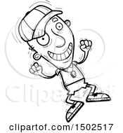Clipart Of A Jumping Senior Male Coach Royalty Free Vector Illustration