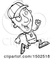 Clipart Of A Running Senior Male Coach Royalty Free Vector Illustration