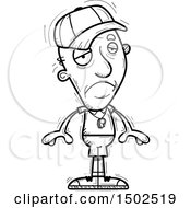 Clipart Of A Sad Senior Male Coach Royalty Free Vector Illustration
