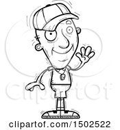 Clipart Of A Waving Senior Male Coach Royalty Free Vector Illustration