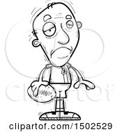 Clipart Of A Sad Senior Male Football Player Royalty Free Vector Illustration