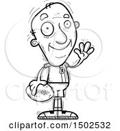Clipart Of A Waving Senior Male Football Player Royalty Free Vector Illustration
