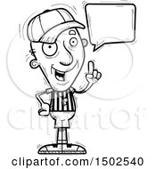 Clipart Of A Talking Senior Male Referee Royalty Free Vector Illustration