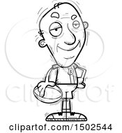 Clipart Of A Confident Senior Male Rugby Player Royalty Free Vector Illustration