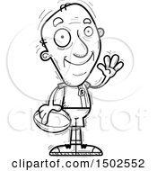 Clipart Of A Waving Senior Male Rugby Player Royalty Free Vector Illustration