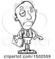 Clipart Of A Sad Senior Male College Student Royalty Free Vector Illustration