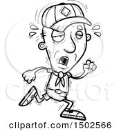 Clipart Of A Tired Running Senior Male Scout Royalty Free Vector Illustration