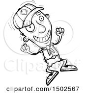 Clipart Of A Jumping Senior Male Scout Royalty Free Vector Illustration