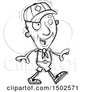 Clipart Of A Walking Senior Male Scout Royalty Free Vector Illustration