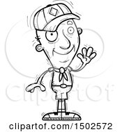 Clipart Of A Waving Senior Male Scout Royalty Free Vector Illustration